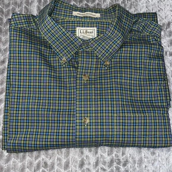 L. L. Bean Plaid Button Down Long Sleeve Shirt.  100% Cotton. ‎ Size XL. - Picture 1 of 7